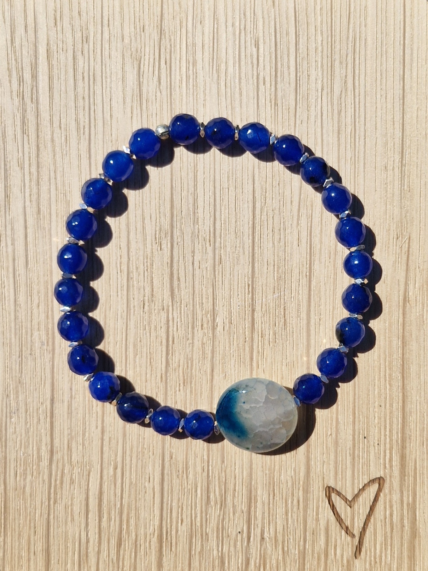 Armbånd med blå Jade